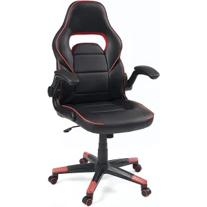 Gaming fauteuil simili leder schommelend draaibaar gevoerde verstelbare armleuningen wieltjes BAJA Gaming fauteuil simili leder schommelend draaibaar gevoerde verstelbare armleuningen wieltjes BAJA