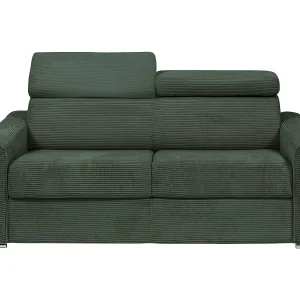 Express-slaapbank van groen ribfluweel Bed 160 cm – Matras 14 cm VIZIR Express-slaapbank van groen ribfluweel Bed 160 cm – Matras 14 cm VIZIR