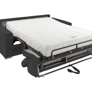 Express-slaapbank van grijs ribfluweel Bed 140 cm, dikte 22 cm VIZIR Express-slaapbank van grijs ribfluweel Bed 140 cm, dikte 22 cm VIZIR
