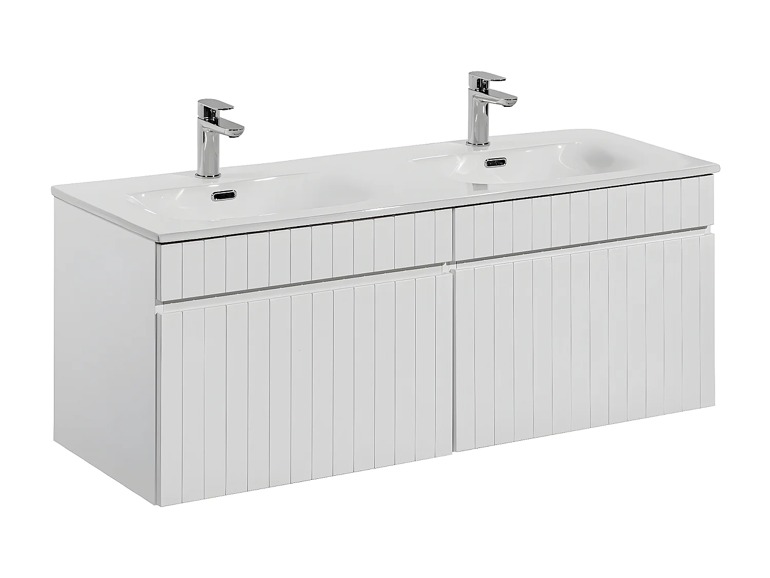 Dubbele wastafel Zelie Wit 120cm