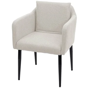 Eetkamerstoel MCW-H93,  stof/textiel crème-beige