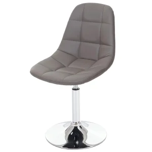 Eetkamerstoel MCW-A60, kunstleer taupe-grijs, voet chroom Eetkamerstoel MCW-A60, kunstleer taupe-grijs, voet chroom