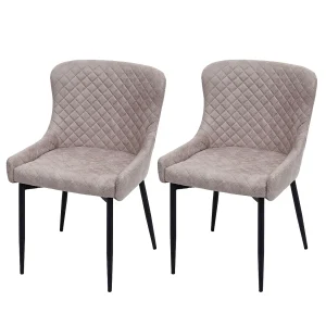 Eetkamerstoel MCW-H79 (set van 2),  stof/textiel grijs
