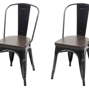 Eetkamerstoel MCW-H10e (set van 2),  zwartbruin