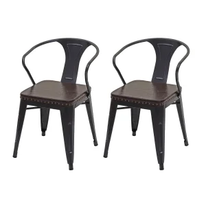 Eetkamerstoel MCW-H10d (set van 2), zwart-bruin Eetkamerstoel MCW-H10d (set van 2), zwart-bruin