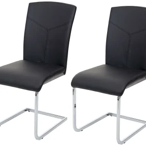 Eetkamerstoel MCW-F36 (set van 2), kunstleer, zwart Eetkamerstoel MCW-F36 (set van 2), kunstleer, zwart