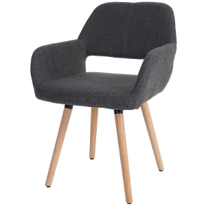 Eetkamerstoel MCW-A50 II, textiel, grijs, lichte poten Eetkamerstoel MCW-A50 II, textiel, grijs, lichte poten