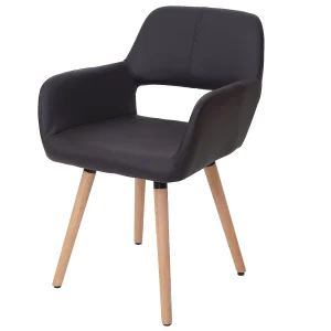 Eetkamerstoel MCW-A50 II,  kunstleer, bruin, lichte poten