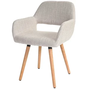 Eetkamerstoel MCW-A50 II, textiel, crème/grijs, lichte poten Eetkamerstoel MCW-A50 II, textiel, crème/grijs, lichte poten
