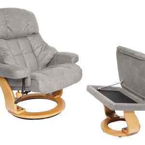 Edmonton XXL fauteuil, lichtgrijs, frame natuurbruin Edmonton XXL fauteuil, lichtgrijs, frame natuurbruin