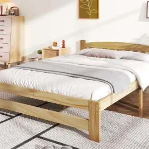 Eenpersoonsbed 140x200cm houten frame – Naturel