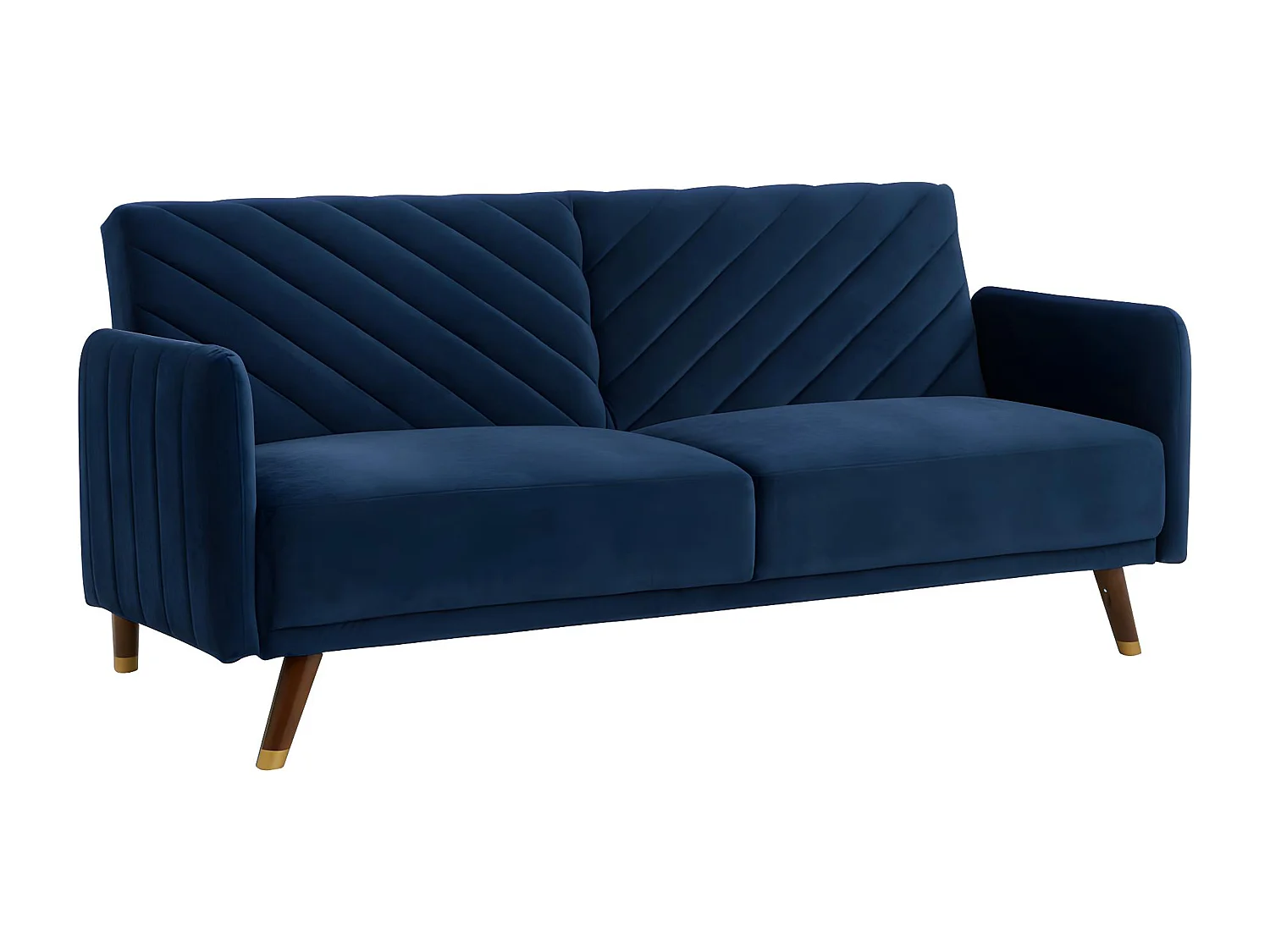 Driezitsbedbank van fluweel JORIS - Blauw