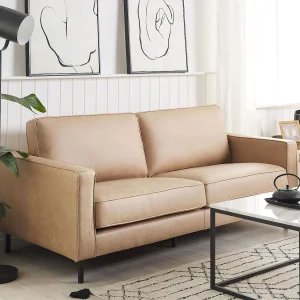 Driezitsbank kunstleer beige SAVALEN