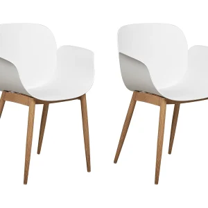 Set van 2 eetkamerstoelen ABILENE Wit Set van 2 eetkamerstoelen ABILENE Wit