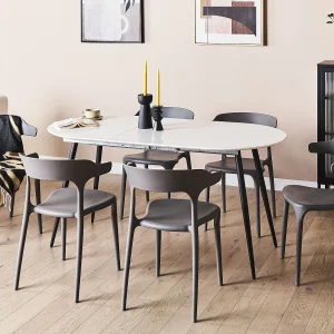 Eettafel uitschuifbaar STAVERTON Wit 120/160 cm 80 cm Eettafel uitschuifbaar STAVERTON Wit 120/160 cm 80 cm