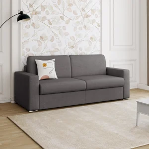 Vierzitsslaapbank express in antracietkleurige gemêleerde stof – 14 cm matras CALITO Vierzitsslaapbank express in antracietkleurige gemêleerde stof – 14 cm matras CALITO