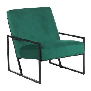 Fauteuil fluweel groen DELARY Fauteuil fluweel groen DELARY