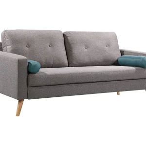 Driezitsbank TATUM – Materiaal: stof – Kleur: Grijs