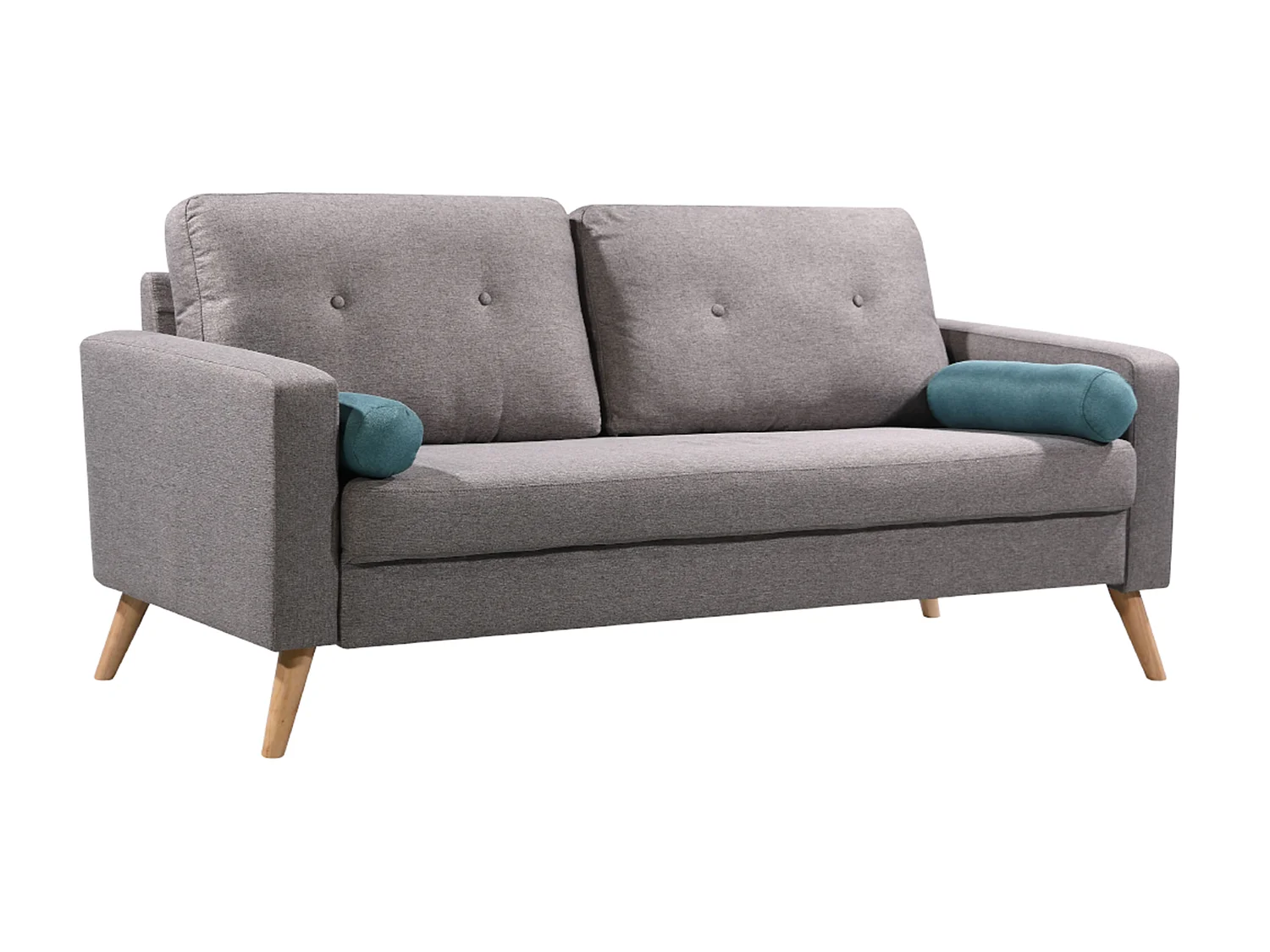 Driezitsbank TATUM - Materiaal: stof - Kleur: Grijs