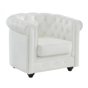 Iconische fauteuil van buffelleer CHESTERFIELD – Wit Iconische fauteuil van buffelleer CHESTERFIELD – Wit