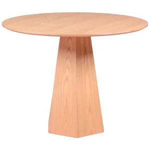 Eettafel met centraal onderstel in essenhout (100cm) – Nest – Natuurlijke as