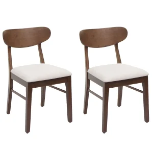 Eetkamerstoel MCW-M59 (set van 2), donker frame, crème Eetkamerstoel MCW-M59 (set van 2), donker frame, crème
