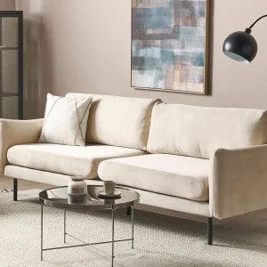 Bank VINTERBRO Fluweel Lichtbeige 3-zitter