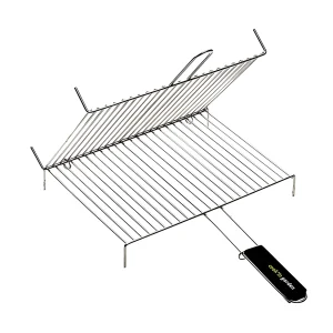 Dubbele staande grill Cook In Garden 40 x 30 cm van verchroomd staal met soft-touch handvat