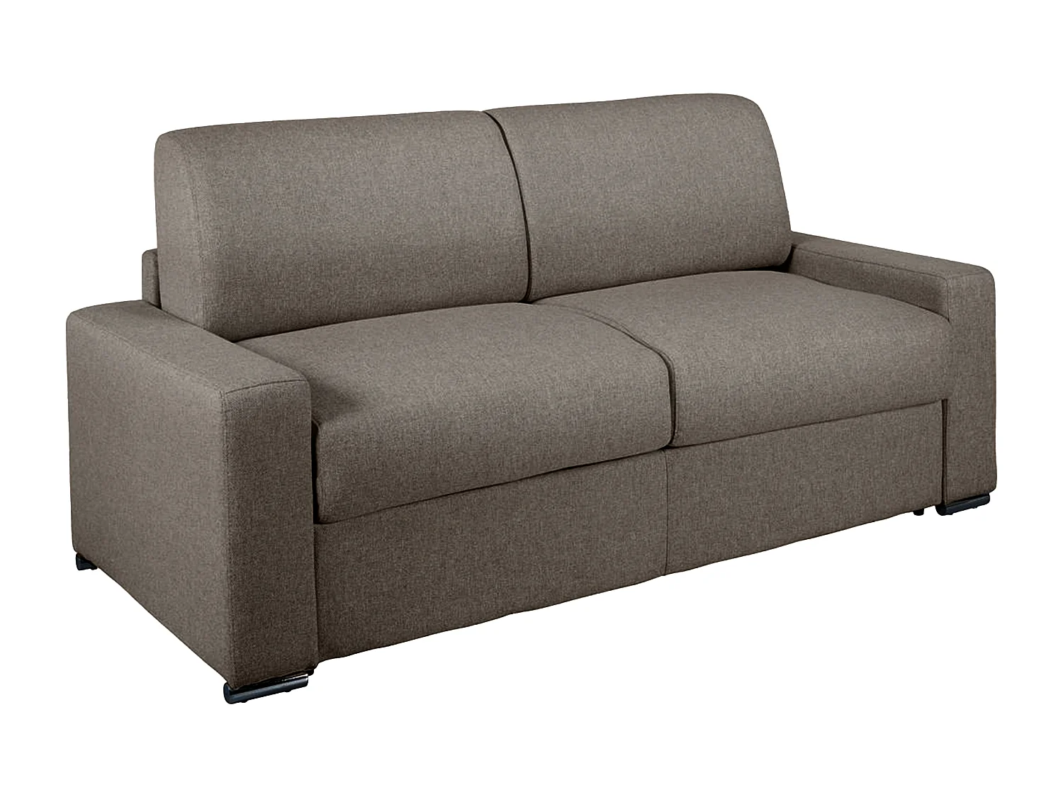 Driezitsslaapbank express - 14 cm matras in antraciet gemêleerde stof CALITO
