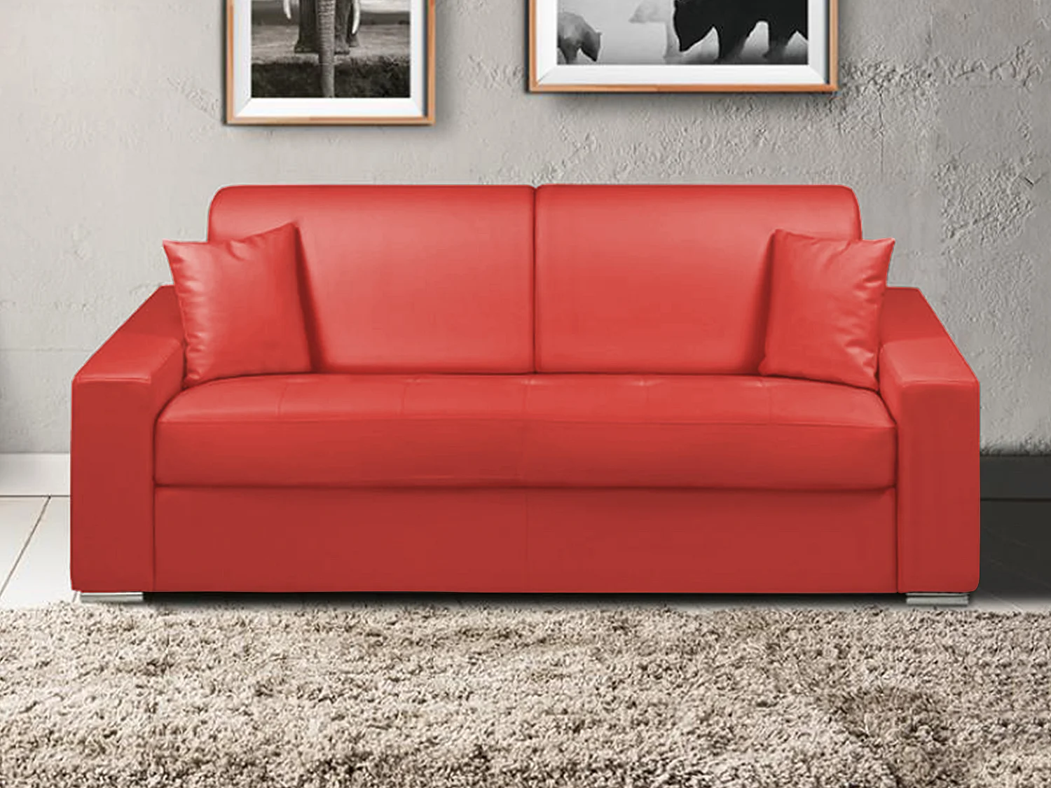 Canapé 3 places convertible express PU Rood 18cm EMIR