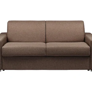 Driezitsslaapbank express – 14 cm matras in bruin gemêleerde stof CALITO Driezitsslaapbank express – 14 cm matras in bruin gemêleerde stof CALITO