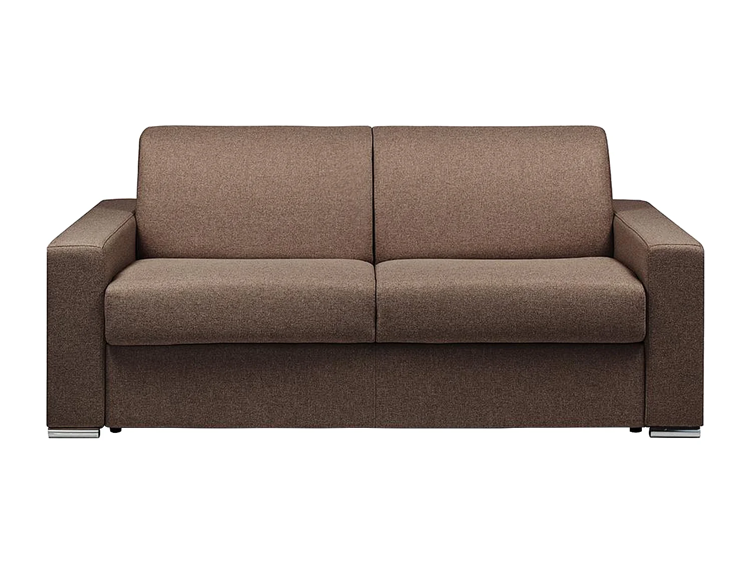 Driezitsslaapbank express - 14 cm matras in bruin gemêleerde stof CALITO