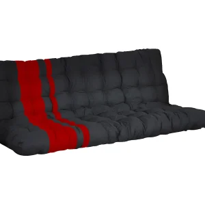 Futon MODULO clic-clac – 135 x 190 cm – Kleuren: zwart en rood