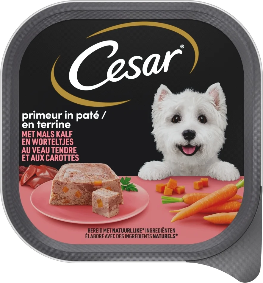 Cesar hondenvoer in paté kalf en worteltjes 300 g