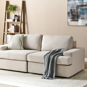 Driezitsbank stof lichtbeige ALLA