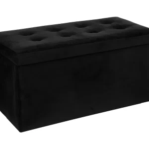 Dubbele opvouwbare 2-in-1 poef met opbergruimte, zwarte fluweel 76x38x38 cm voor volwassenen Dubbele opvouwbare 2-in-1 poef met opbergruimte, zwarte fluweel 76x38x38 cm voor volwassenen