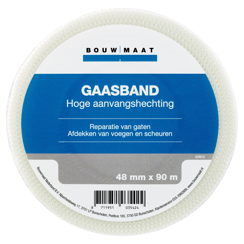 Bouwmaat Gaasband Wit 48mm x 90m