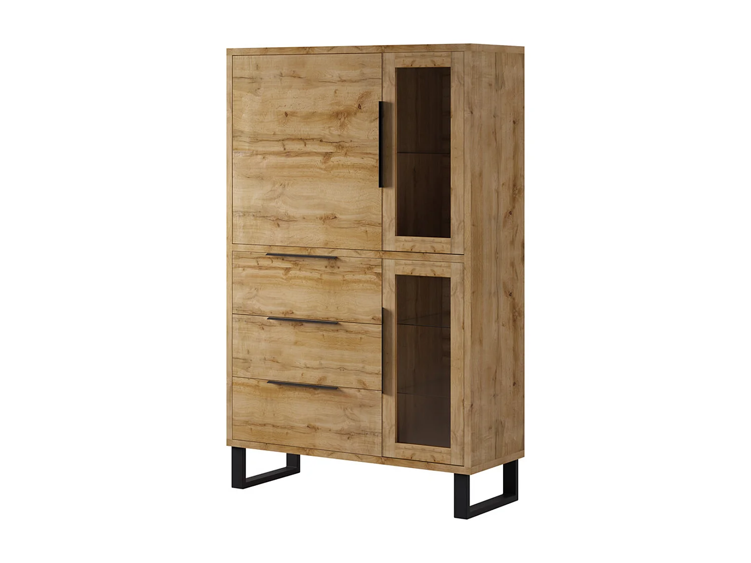 Eden Hout en Metaal 3-deurs servieskast met 3 laden