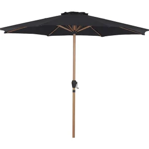 Felix parasol Ø300cm zwart,teak. Felix parasol Ø300cm zwart,teak.