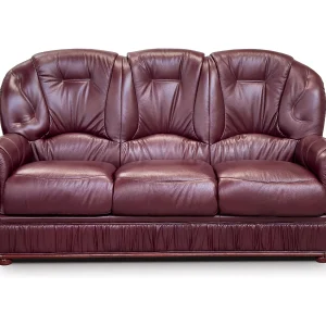 Driezitsbank DAPHNE van 100% buffel leer – bordeaux rood Driezitsbank DAPHNE van 100% buffel leer – bordeaux rood