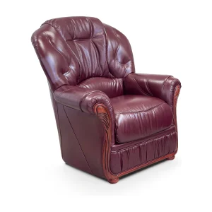Fauteuil DAPHNE van 100% buffel leer – bordeaux rood Fauteuil DAPHNE van 100% buffel leer – bordeaux rood