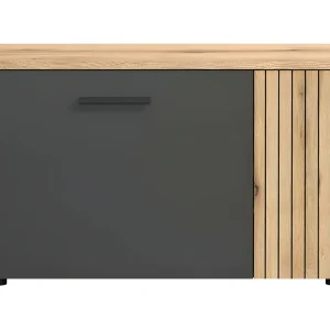 Esteban bank grijs, eik decor.