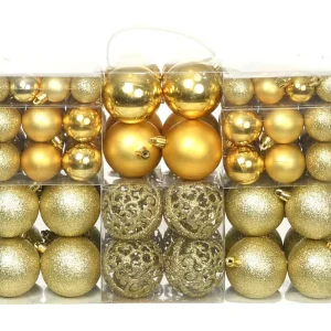 Ensemble de boules de Noël 100 pcs 3 4 6 cm Doré Ensemble de boules de Noël 100 pcs 3 4 6 cm Doré