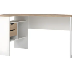 FunctionPlus bureau hoek 3 planken 2 laden okkernoot decor wit. FunctionPlus bureau hoek 3 planken 2 laden okkernoot decor wit.