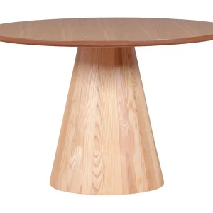 Eettafel met centrale voet in essenhout (120cm) – Nest – Natuurlijke as Eettafel met centrale voet in essenhout (120cm) – Nest – Natuurlijke as