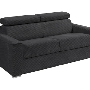Express-slaapbank van grijs ribfluweel Bed 160 cm – Matras 22 cm VIZIR Express-slaapbank van grijs ribfluweel Bed 160 cm – Matras 22 cm VIZIR