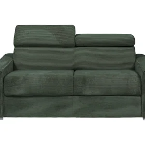 Express-slaapbank van groen ribfluweel Bed 160 cm – Matras 22 cm – VIZIR Express-slaapbank van groen ribfluweel Bed 160 cm – Matras 22 cm – VIZIR