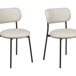 Set van 2 eetkamerstoelen CASEY Lichtbeige Set van 2 eetkamerstoelen CASEY Lichtbeige