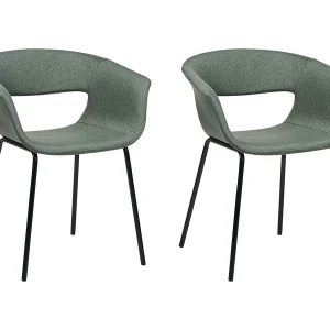 Set van 2 eetkamerstoelen ELMA Donkergroen Set van 2 eetkamerstoelen ELMA Donkergroen