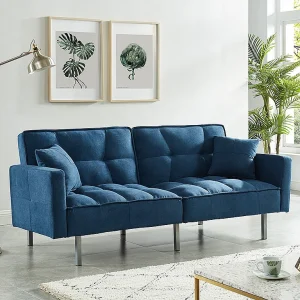 3 zits klik-klak slaapbank stof MINEY – Blauw – Koop online